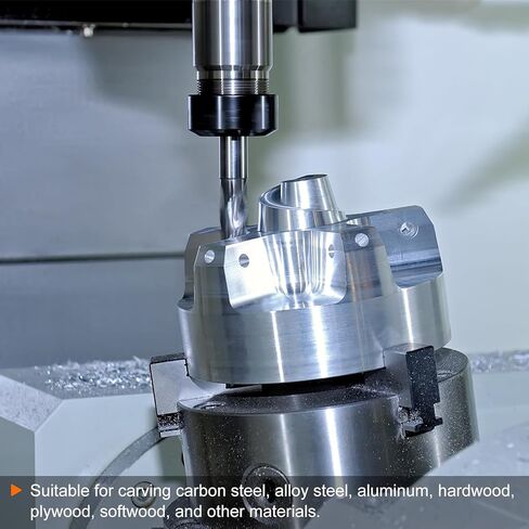 HARFINGTON Ball Nose End Mill 2 Flute 1/8" Diameter 1/8" Shank Tungsten Carbide TiAlN Coated Spiral CNC Router Bits 1" Cutting Length Single End Ball for Carving Engraving Grinding in Kuwait