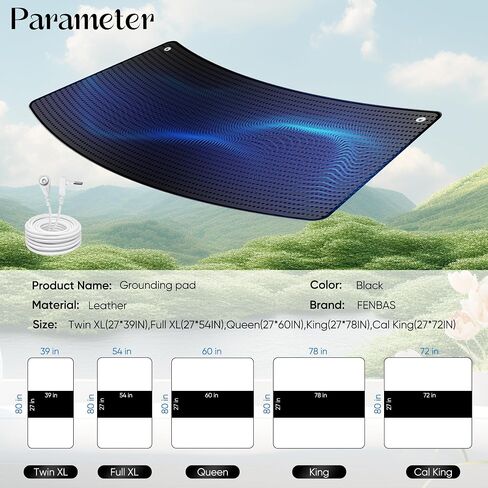 Grounding Mat for Bed, Enjoy The Grounding Effect Indoors, for Better Sleep, Pain and Stress Relief, Grounding Mat Set Comes with Grounding Cord, 27''×78'' in Kuwait