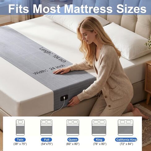 Grounding Mat, 90% Organic Cotton+10% Pure Silver Fiber, Grounding Mat for Bed for Better Sleep & Wellness, Grounding Fitted Sheets for All Mattress Sizes (Gray, 104 * 24inch, Small Single) in Kuwait
