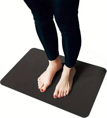 Grounding Mat for Bare Feet, Conductive Earthing Mat for Home & Office, Non Slip PU Leather Grounding Pad with Cord, Comfortable Floor Mat for Working, Relaxing, Meditation & Daily Use in Kuwait