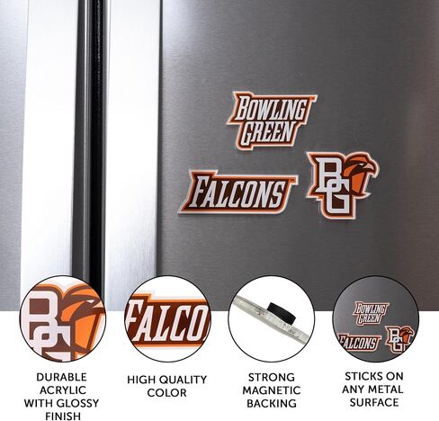 Desert Cactus Bowling Green State University Acrylic Magnet 3 Pack BGSU Falcons Decorative Design Officially Licensed (Magnet Set A) in Kuwait