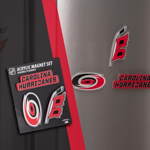 مغناطيس أكريليك صبار الصحراء Carolina Hurricanes، 3 قطع، تصميم زخرفي لدوري الهوكي الوطني NHL مرخص رسميًا (مجموعة مغناطيس أكريليك A) in Kuwait
