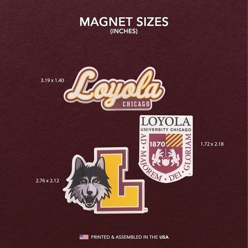 Desert Cactus Loyola University Chicago Acrylic Magnet 3 Pack LUC Ramblers Decorative Design Officially Licensed (Magnet Set A) in Kuwait