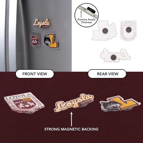 Desert Cactus Loyola University Chicago Acrylic Magnet 3 Pack LUC Ramblers Decorative Design Officially Licensed (Magnet Set A) in Kuwait