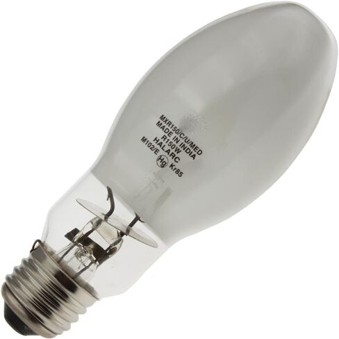 بديل لمصباح GE 22936 MXR150/C/U/MED - مصباح هاليد معدني 150 وات، قاعدة E26، لمبة ED17، لمبة إضاءة بديلة متعددة البخار بيضاء دافئة 3100 ك، مصباح تفريغ عالي الكثافة in Kuwait