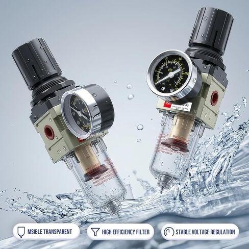 1/4 "NPT ضاغط الهواء منظم ضغط المياه للبخاخة الرطوبة فخ تصفية فاصل المياه مع مقياس in Kuwait
