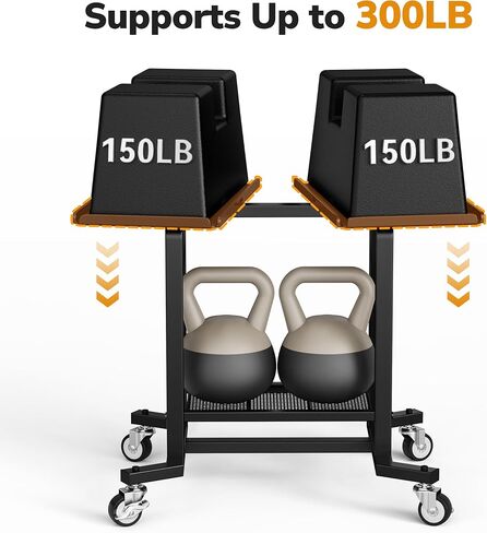 Dumbbell Rack Only Dumbell Cart Weight Stand Fits For Adjustable Weight 400lbs Load up Heavy Duty Stand for Home Gym（No Dumbbell, Rack Only） in Kuwait