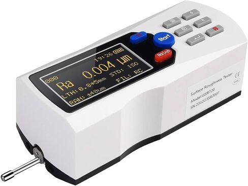 جهاز اختبار الخشونة الرقمي - مقياس بيانات عالي الدقة 0.001 ميكرومتر، جهاز قياس محمول مع شاشة LCD وتخزين البيانات لقياس دقيق لللمسة النهائية (أبيض) in Kuwait