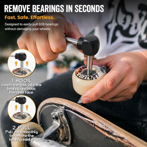 Hicarer Skate Bearing Press Tool Portable 8mm 608 Bearing Installer Remover for Inline Roller Skate, Skateboard, Longboard & Kick Scooter Wheel Replacement in Kuwait