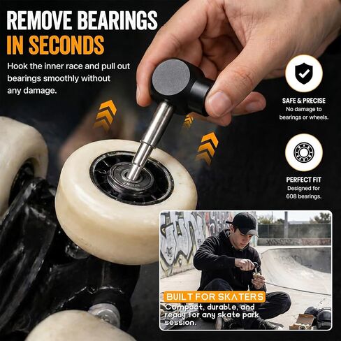 Hicarer Skate Bearing Press Tool Portable 8mm 608 Bearing Installer Remover for Inline Roller Skate, Skateboard, Longboard & Kick Scooter Wheel Replacement in Kuwait