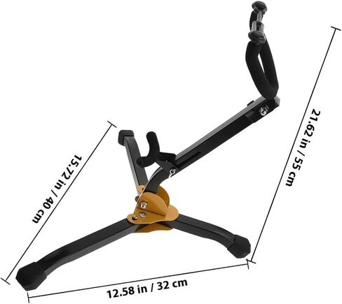 Holibanna Foldable Iron Saxophone Stand for Alto and Tenor Saxophone with Adjustable Support Fork, Easy Installation, Non-skid Design for Studio Use and Display in Kuwait