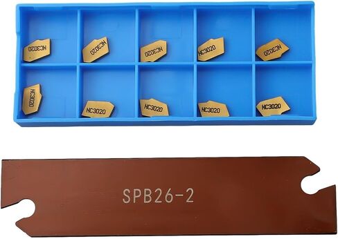 أداة الحز SPB26-2 لـ 10 قطع SP200 GTN-2 من الكربيد، مجموعة قطع عرض الأخدود 2 مم للصلب، مقاومة عالية للتآكل in Kuwait