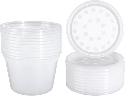Deli Cups with Fabric Vented Lids, Culture Cup Mesh Container, 16 OZ, 10 Pack in Kuwait