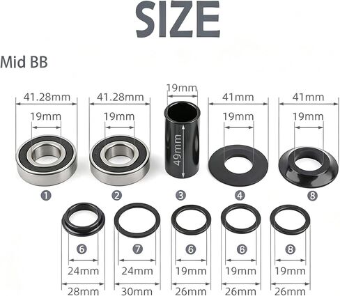 19mm Sealed Mid Bearing Bottom Bracket, 3-Piece Crank straightforward on a Variety of BMX Frames. in Kuwait
