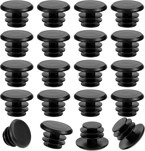 Mozeat Lens 20 Pieces Handlebar End Caps Bicycle Bike Bar End Caps Black Plastic Bike Handlebar Plugs for Road & Mountain Bikes, Most Bicycle Grip Bar Ends Plugs in Kuwait