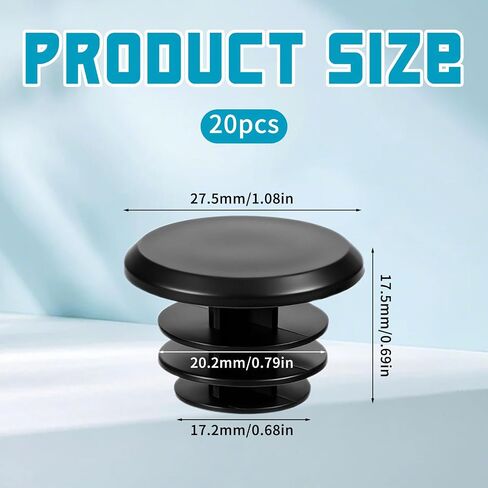 Mozeat Lens 20 Pieces Handlebar End Caps Bicycle Bike Bar End Caps Black Plastic Bike Handlebar Plugs for Road & Mountain Bikes, Most Bicycle Grip Bar Ends Plugs in Kuwait