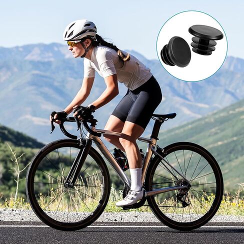 Mozeat Lens 20 Pieces Handlebar End Caps Bicycle Bike Bar End Caps Black Plastic Bike Handlebar Plugs for Road & Mountain Bikes, Most Bicycle Grip Bar Ends Plugs in Kuwait
