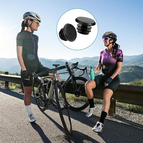 Mozeat Lens 20 Pieces Handlebar End Caps Bicycle Bike Bar End Caps Black Plastic Bike Handlebar Plugs for Road & Mountain Bikes, Most Bicycle Grip Bar Ends Plugs in Kuwait