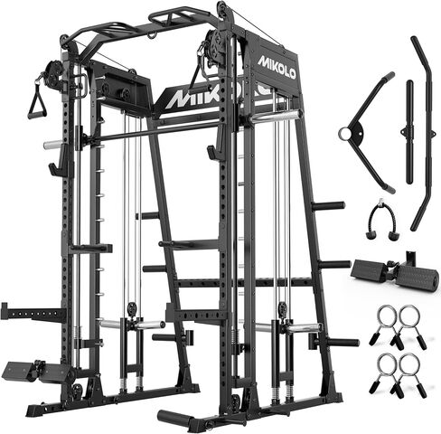 Mikolo M4 2.0 Standard/Ultra/Elite Smith Machine, 2200lbs Squat Rack with LAT-Pull Down System & Cable Crossover Machine, Training Equipment with Leg Hold-Down Attachment in Kuwait