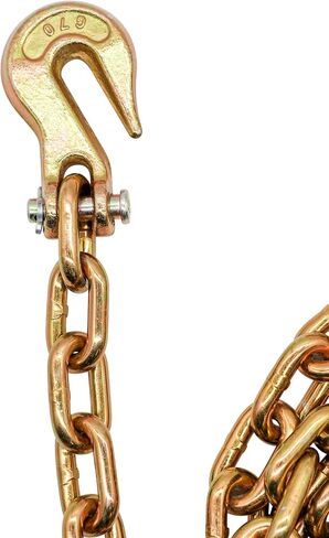 Grade 70 Chain 5/16 in x 16 Ft, G70 Chain Tie Downs with Forged Clevis Grab Hooks, 4700 lb WLL, 18800 lb Break Strength for Flatbed and Trailer Securement in Kuwait