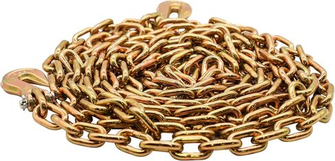 Grade 70 Chain 5/16 in x 16 Ft, G70 Chain Tie Downs with Forged Clevis Grab Hooks, 4700 lb WLL, 18800 lb Break Strength for Flatbed and Trailer Securement in Kuwait