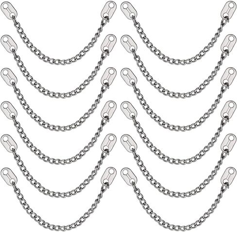 PH PandaHall 12pcs معطف شنقا سلسلة خياطة على معطف الشماعات سلسلة 3.7 بوصة طويلة معطف معدني حلقات شنقا سلاسل الفضة سلاسل الملابس الزخرفية للملابس الملابس سترات اكسسوارات الديكور in Kuwait