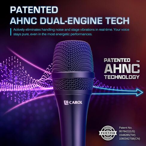 ميكروفون صوتي ديناميكي احترافي من كارول AC-930 لأداء المسرح المباشر، ميكروفون غناء سلكي محمول باليد مع كابل XLR بطول 14.8 قدم لخلاط الصوت ونظام PA (بدون مفتاح) in Kuwait