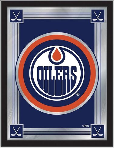 Edmonton Oilers 17" x 22" Logo Mirror by Holland Bar Stool Company in Kuwait