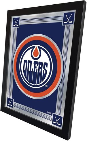 Edmonton Oilers 17" x 22" Logo Mirror by Holland Bar Stool Company in Kuwait