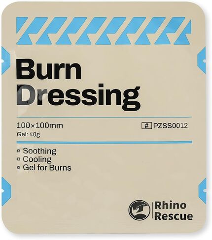 مجموعة أدوات إنقاذ الحروق من RHINO مع شاش مرقئ، 4 قطع من ضمادات الحروق 4 × 4 بوصات، 8 قطع من عبوات جل الحروق 3.5 جم، 4 قطع من وسادات الحروق غير الملتصقة، مهدئ للإسعافات الأولية للحروق in Kuwait