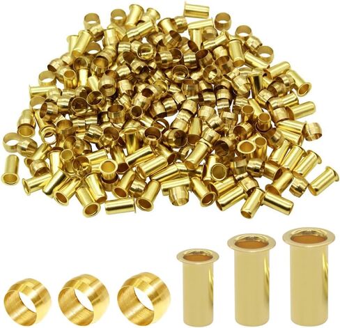 Joywayus 120PCS Brass Compression Sleeves Ferrules & Insert Kit, 3 Sizes (1/4" 3/8" 1/2") Tube OD Compression Fitting Assortment Kit in Kuwait