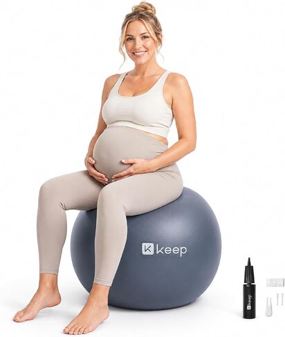 KEEP Birthing Ball for Pregnancy - 65cm 1400g Extra Thick Yoga Ball for Labor, Prenatal & Postnatal Maternity Exercise, 1100 Lbs Heavy Duty Anti-Burst Stability Ball & Physio Ball (Pump Included) in Saudi Arabia