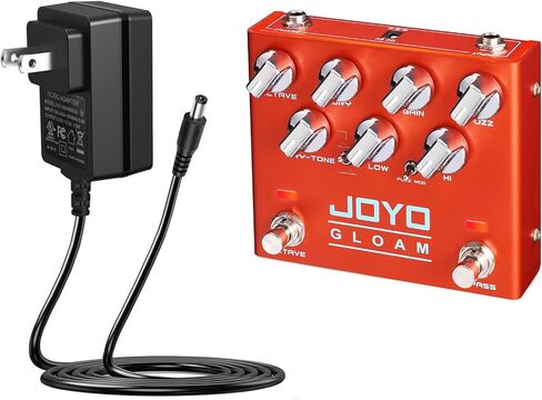 دواسات جيتار JOYO Bass أوكتاف تأثير الزغب (GLOAM R-29) حزمة مع JOYO DC 9V 500mA جيتار دواسة موائم مصدر تيار in Kuwait