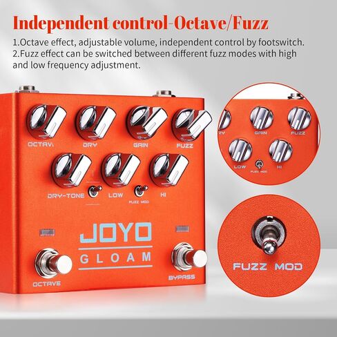 دواسات جيتار JOYO Bass أوكتاف تأثير الزغب (GLOAM R-29) حزمة مع JOYO DC 9V 500mA جيتار دواسة موائم مصدر تيار in Kuwait