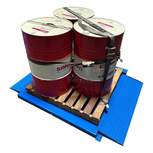 SellEton SL-917-R NTEP مقياس طبل منخفض المستوى مع منصات 2.5 × 2.5 بوصة (30 بوصة × 30 بوصة) لوزن البراميل، إصدار LCD عادي بدون مخرج تناظري 4-20 مللي أمبير | 10,000 رطل × 1 رطل in Kuwait