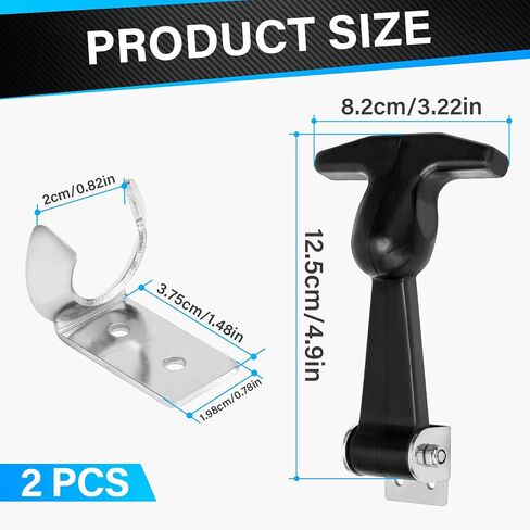 2 Pcs Stainless Steel Rubber Flexible Draw Latches, Heavy Duty T-Handle Latch for Vehicle Engine Hood, Tool Box, Industrial Machine Cover, Vibration-Resistant Spring Loaded Hasp with Brackets in Kuwait