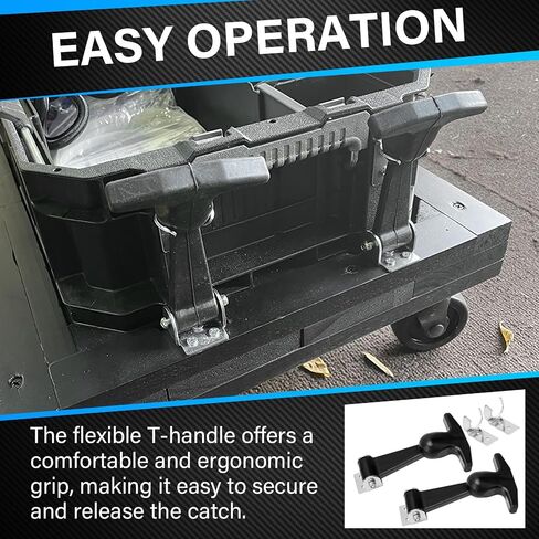 2 Pcs Stainless Steel Rubber Flexible Draw Latches, Heavy Duty T-Handle Latch for Vehicle Engine Hood, Tool Box, Industrial Machine Cover, Vibration-Resistant Spring Loaded Hasp with Brackets in Kuwait