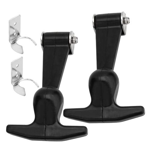 2 Pcs Stainless Steel Rubber Flexible Draw Latches, Heavy Duty T-Handle Latch for Vehicle Engine Hood, Tool Box, Industrial Machine Cover, Vibration-Resistant Spring Loaded Hasp with Brackets in Kuwait