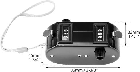 QWORK 2 Pack Black Dual Pitch Counter - Tally Click Counter/Score Tracker/Digital Counter for Baseball Pitches - Handheld and Lightweight with 9999 Max Count in Kuwait