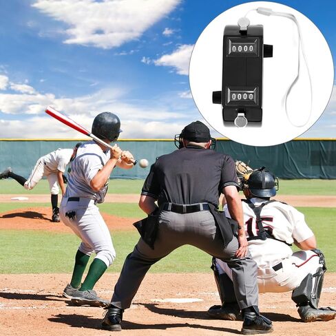 QWORK 2 Pack Black Dual Pitch Counter - Tally Click Counter/Score Tracker/Digital Counter for Baseball Pitches - Handheld and Lightweight with 9999 Max Count in Kuwait