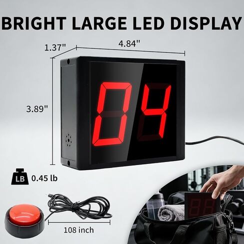 عداد رقمي مع زر تحكم بالضغط، شاشة LED كبيرة 2.3 بوصة، عداد إلكتروني محمول للسباحة والمشي والرياضة (رقمين) in Saudi Arabia
