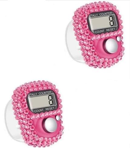 2Pcs Pink Electronic Finger Tally Counter Clicker Counter,Convenient Portable Digital Display Tally Counter, Digital Tally Counter with LCD Display, Portable Hand Counter for Sports, Golf, Counting in Kuwait