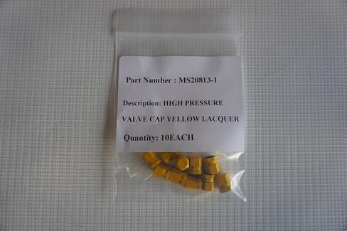 MS20813-1 غطاء صمام الضغط العالي مطلي باللون الأصفر، عبوة من 10 قطع لكل منها in Kuwait