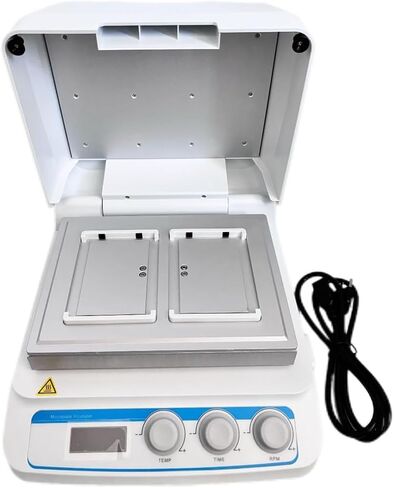Microplate Thermoshaker Digital Thermo Shaker Incubator with LCD Displays System Speed Range 200~1600rpm Time Set 1min~99h59min Temperature Control 2 Microtiter Plates or Deep Well Plates in Kuwait
