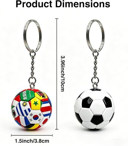 2026 World Cup Soccer Keychain 2Pcs National Flags Soccer Keychain Gifts & Accessories for Merchandise Backpack Charm in Kuwait