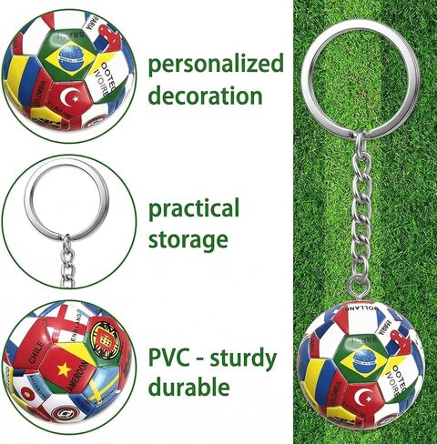 World Cup 2026 Merchandise World Cup 2026 Keychain, Soccer Ball with National Flags, World Cup Gifts & Accessories for Men, World Cup Merchandise Backpack Charm Daily Use in Kuwait