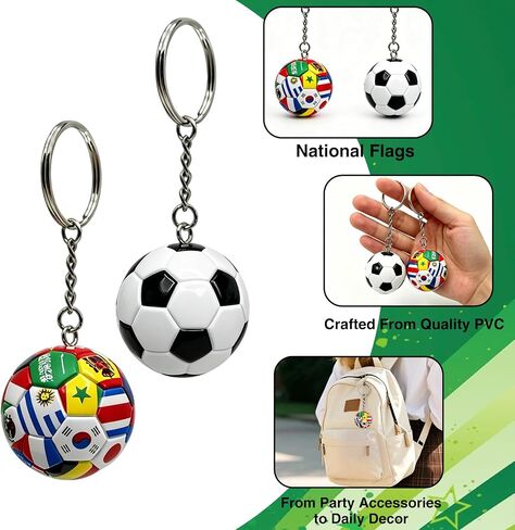 2026 World Cup Soccer Keychain 2Pcs National Flags Soccer Keychain Gifts & Accessories for Merchandise Backpack Charm in Kuwait