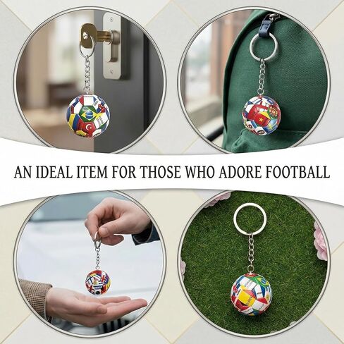 World Cup 2026 Merchandise World Cup 2026 Keychain, Soccer Ball with National Flags, World Cup Gifts & Accessories for Men, World Cup Merchandise Backpack Charm Daily Use in Kuwait