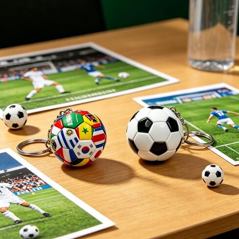 2026 World Cup Soccer Keychain 2Pcs National Flags Soccer Keychain Gifts & Accessories for Merchandise Backpack Charm in Kuwait