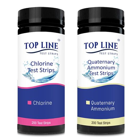 Chlorine & Quaternary Sanitizer Test Strips (200 Strips Each) for Food Service, Restaurants, Daycare Centers in Kuwait